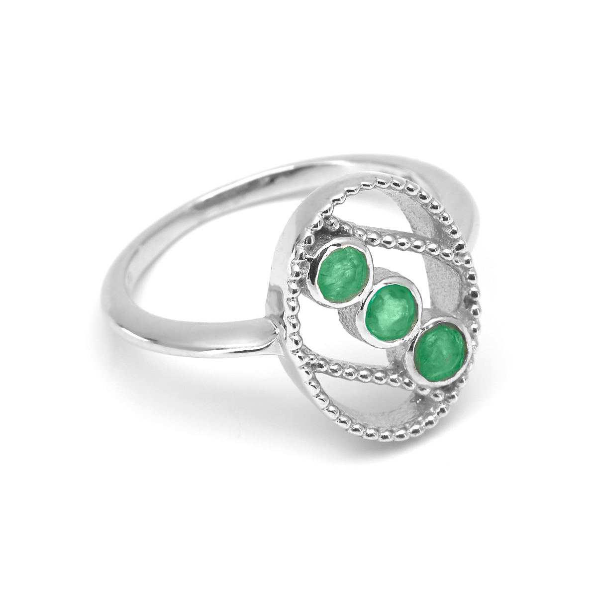 Bague emeraude argent Lucia